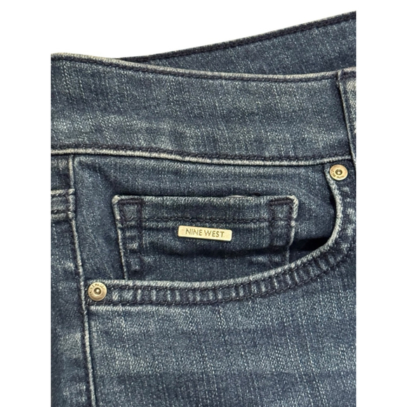 Nine West Women’s High Rise Straight Ankle Distressed Stretch Denim jeans Sz 2 - Picture 2 of 6